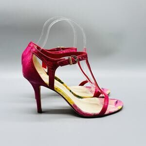 Aerin Shoes Womens 6.5 Pink Strappy Heels Dress Sandals Snakeskin Floral
